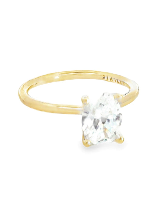 14K Oval Cut Solitaire Diamond Engagement Ring