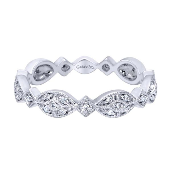 14 Karat White Gold Vintage Stackable Ladies' Ring