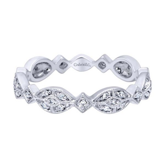 14 Karat White Gold Vintage Stackable Ladies' Ring
