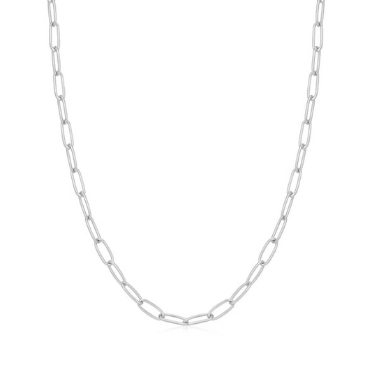 Silver Link Charm Chain Necklace
