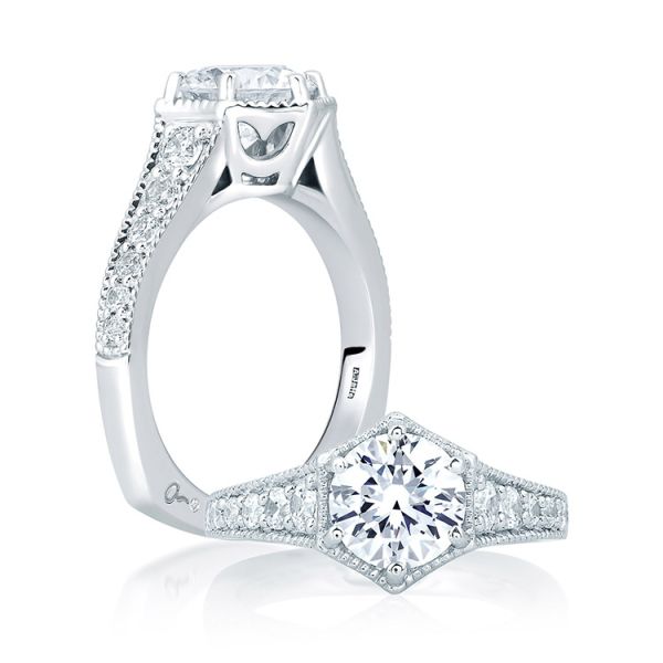 Pave Diamond Engagement Ring