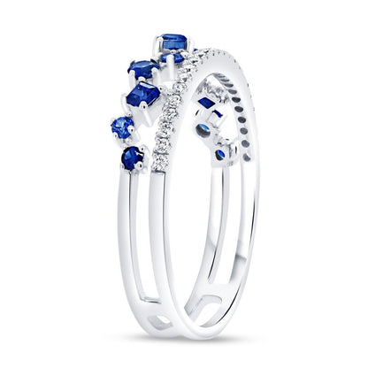 Uneek | Precious Collection Round Blue Sapphire Fashion Ring