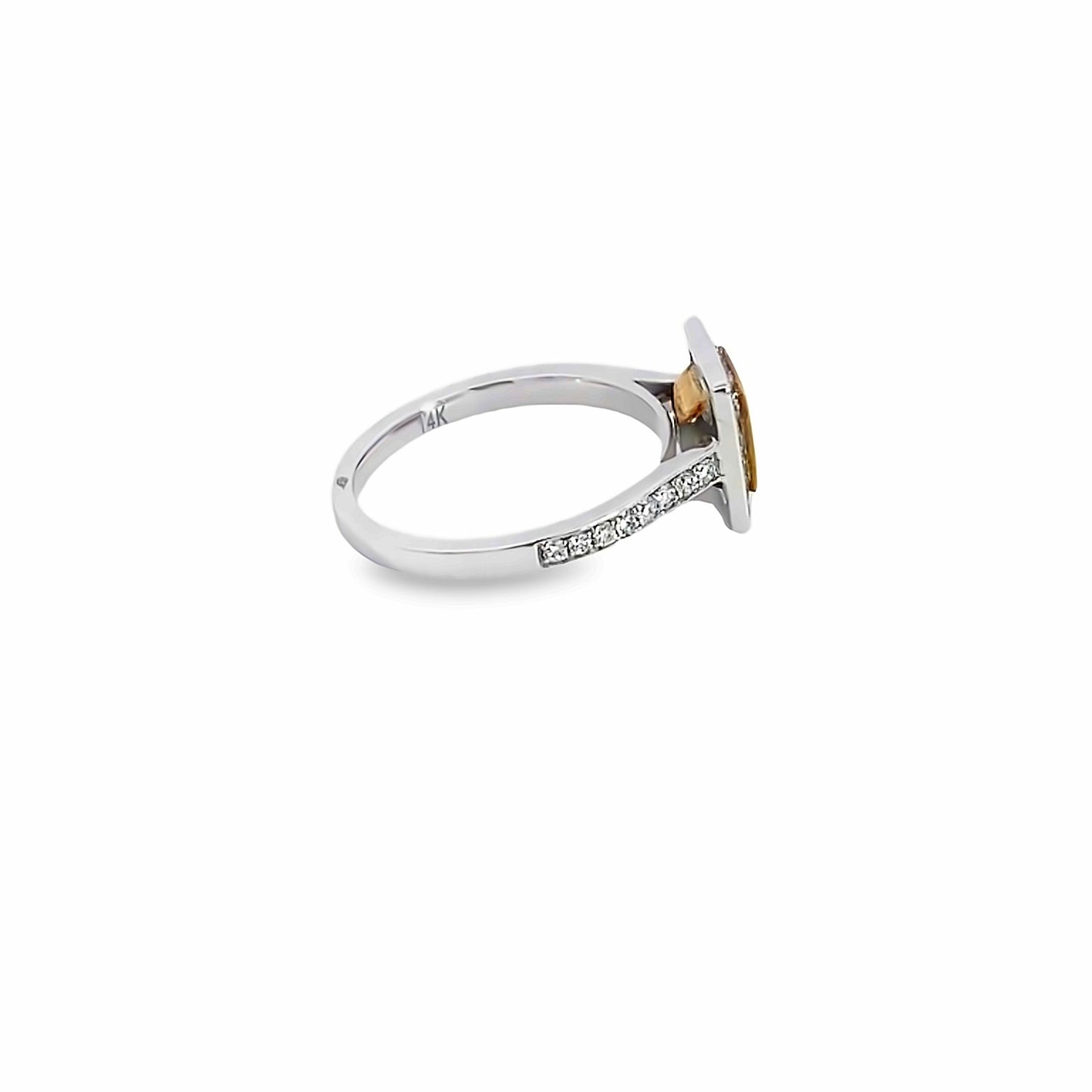 14K Two-Tone White and Yellow Gold Engagement Ring