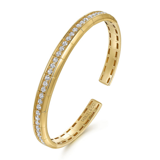 14K Yellow Gold Bujukan Diamond Bangle