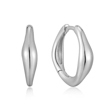 Ania Haie | Silver Wave Huggie Hoop Earrings