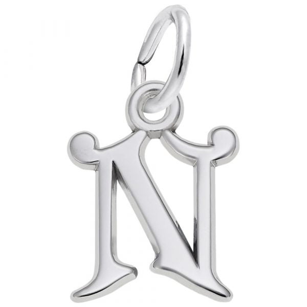 Curly Initial N Accent Charm