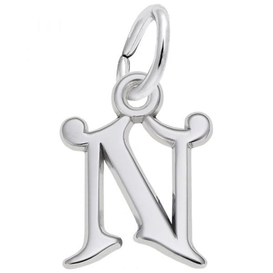 Rembrandt Charms | Curly Initial N Accent Charm