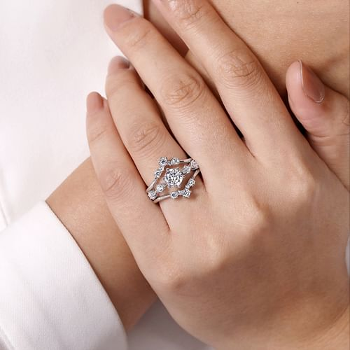 Gabriel & Co | 14K White Gold Diamond Ring Enhancer - 0.5 ct