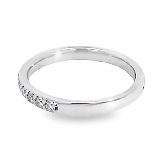 14K White Gold Diamond Wedding Band - 0.62ct