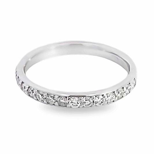 14K White Gold Diamond Wedding Band - 0.62ct