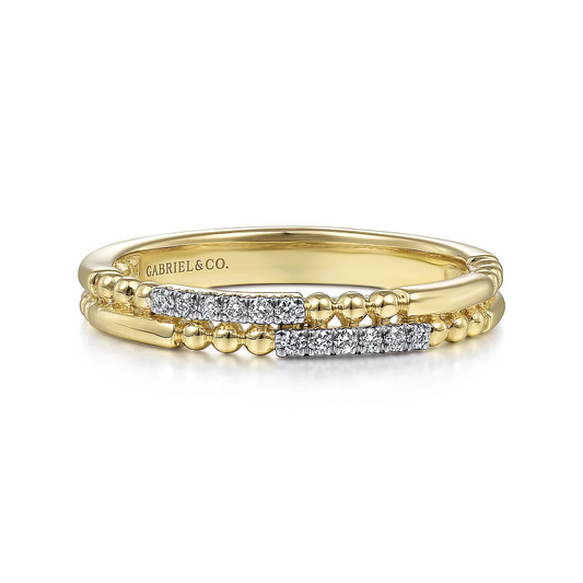 Gabriel & Co | 14K Yellow Gold Bujukan Diamond Stackable Ring