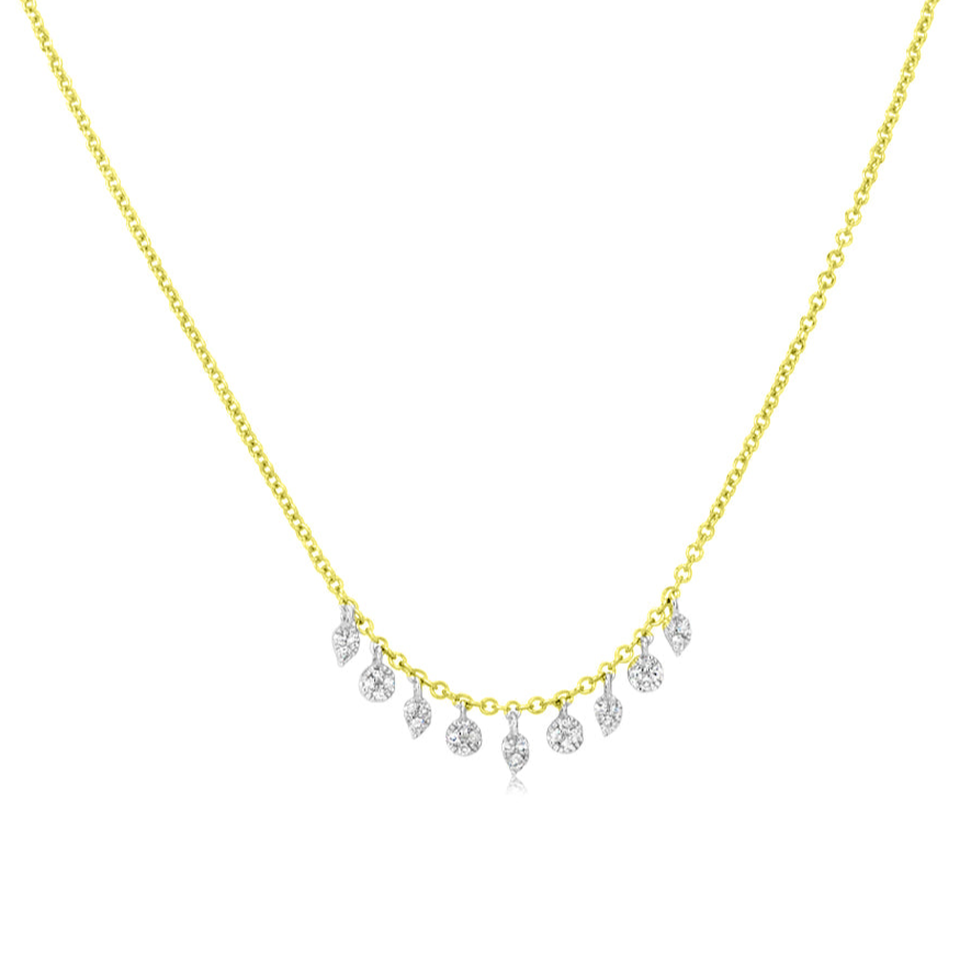 Meira T Designs | Yellow Gold Necklace with Diamond Charms