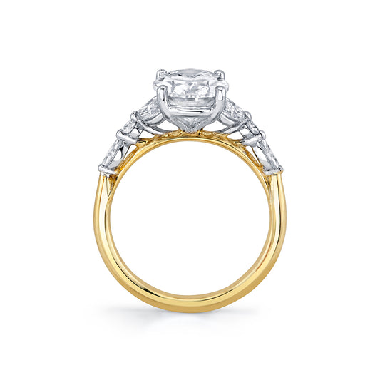 14K Two Tone Gold Oval Diamond Engagement Ring - 0.53 Carats