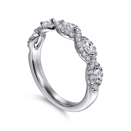 14K White Gold Diamond Wedding Band