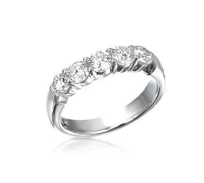 14k white gold 5 stone 1ct Diaqmond band
