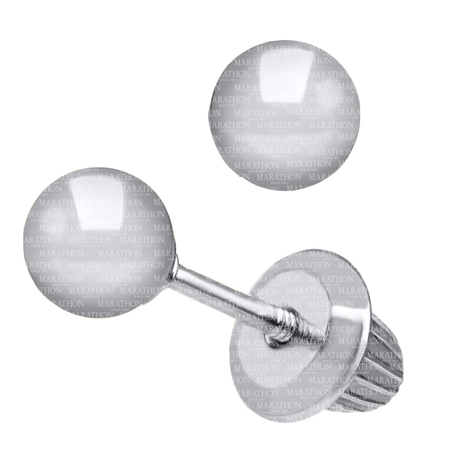 14K White Gold Ball Earrings