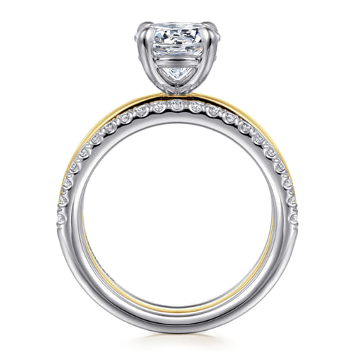 14K White and Yellow Gold Diamond Engagement Ring – Contemporary Collection (.50 CTW)