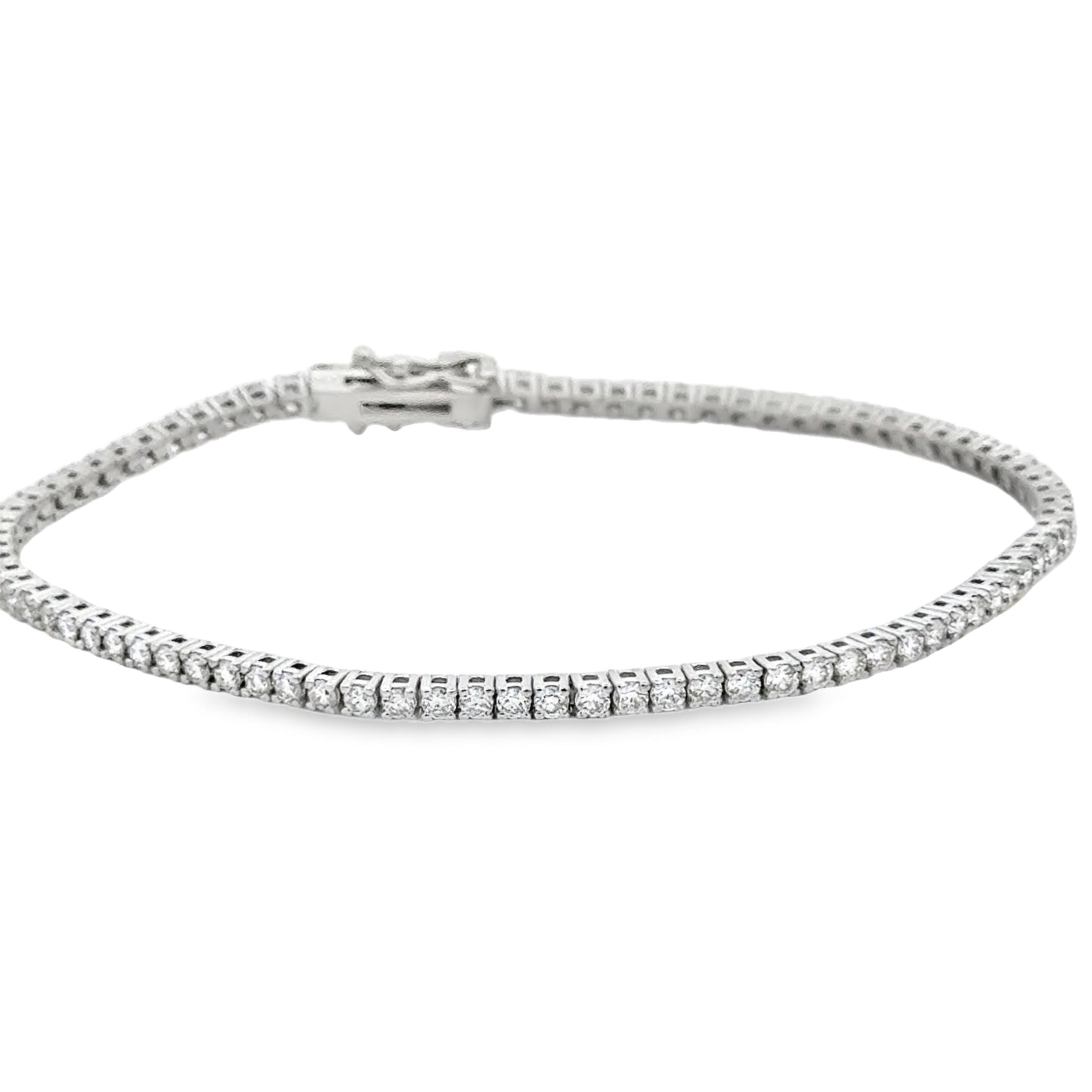 14K White Gold Diamond Tennis Bracelet - 2.18 Carats