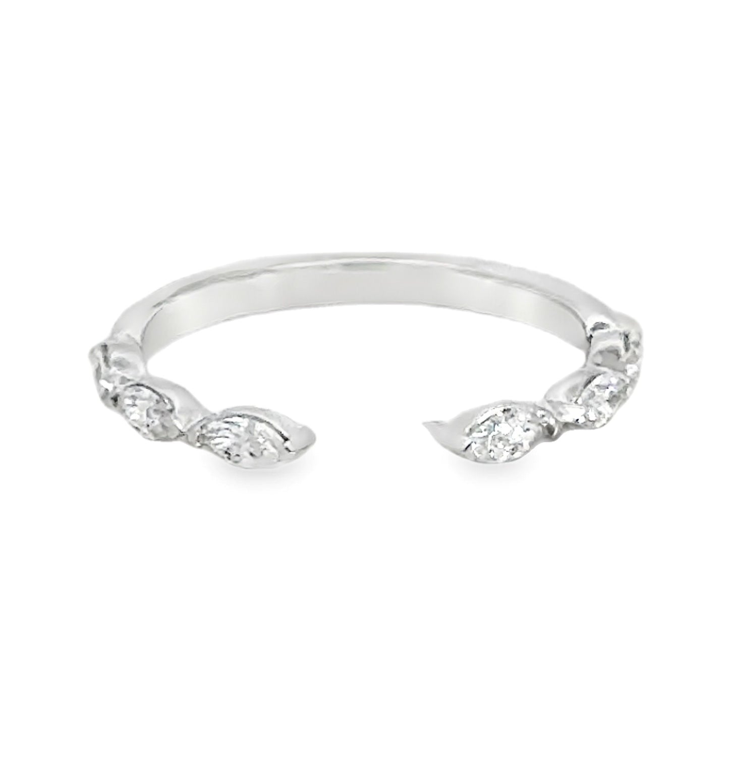 14K White Gold Marquise Diamond Ring - 0.36 Carats