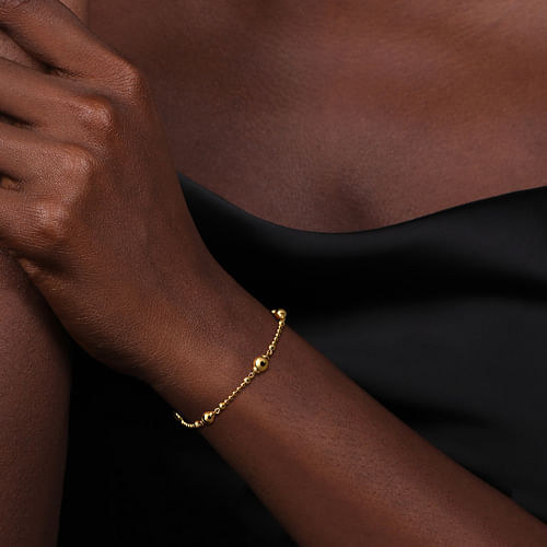 14K Yellow Gold Bujukan Beads Bracelet