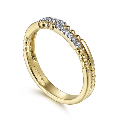 Gabriel & Co | 14K Yellow Gold Bujukan Diamond Stackable Ring
