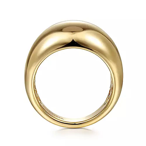 14K Yellow Gold High Polished Dome Ring