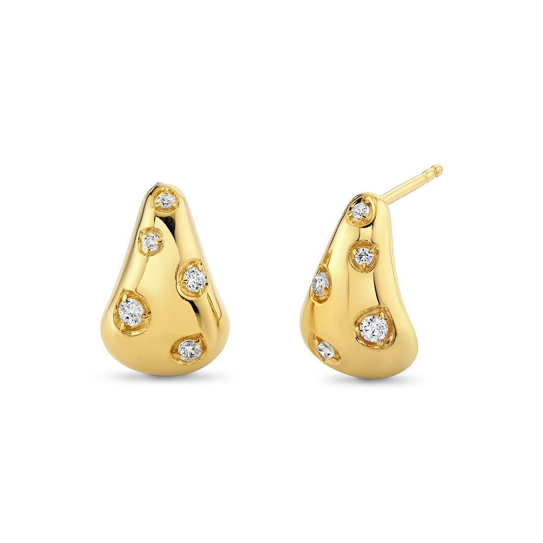 14k Yellow Gold Auravie Shell shape Diamond Earrings