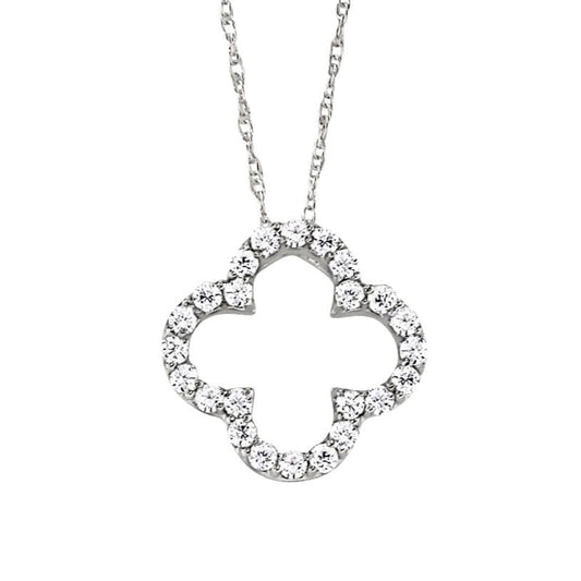 David Connolly | 14K White Gold Diamond Encrusted Quatrefoil Cross Pendant