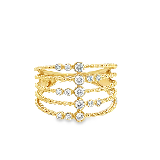 14K Yellow Gold Uneek Diamond Fashion Ring - 0.36 Carats