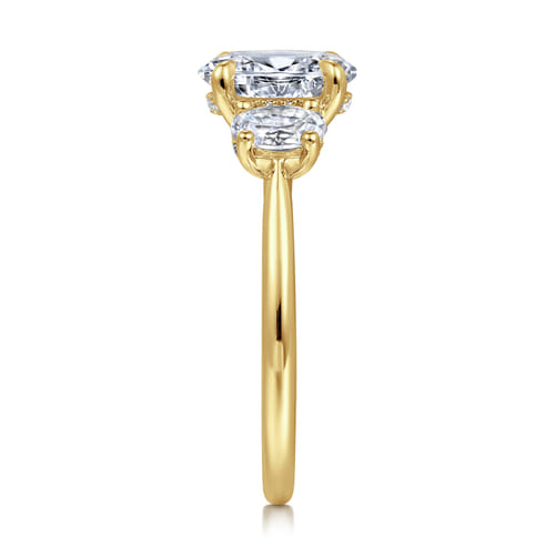 14K Yellow Gold Lab Grown Diamond Engagement Ring – Classic Collection (.65 CTW Side Stones)