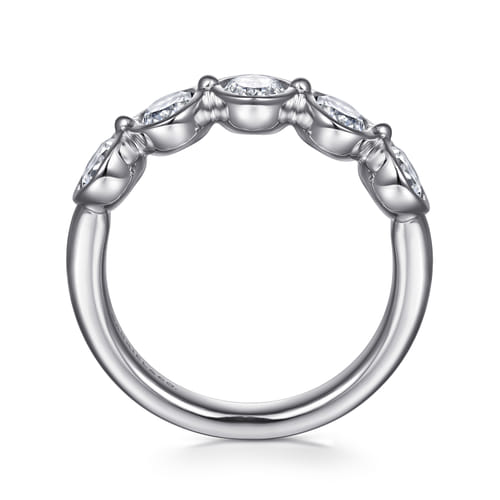14K Gold Bezel Set Oval 5-Stone Diamond Anniversary Band (1.97 CTW)