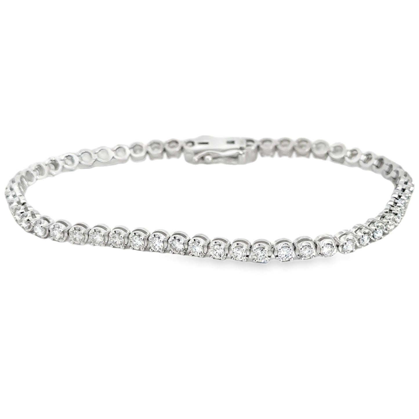 14K White Gold Diamond Tennis Bracelet - 2.44 Carats