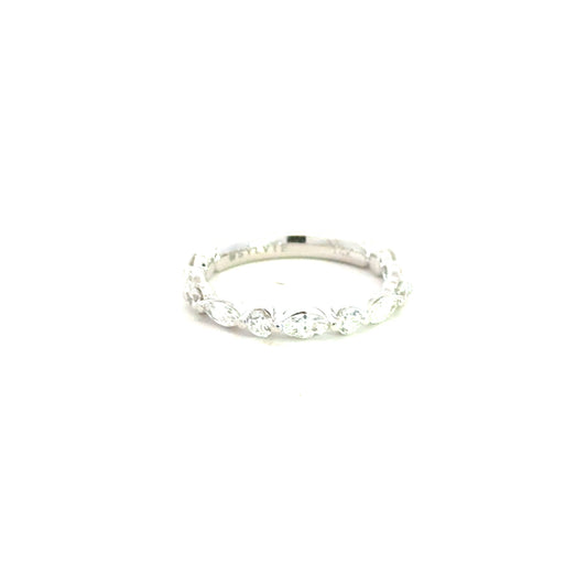 14K White Gold Diamond Wedding Band - 0.81 Carats
