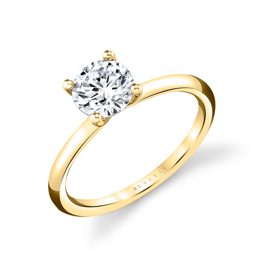 14K Diamond Solitaire Engagement Ring
