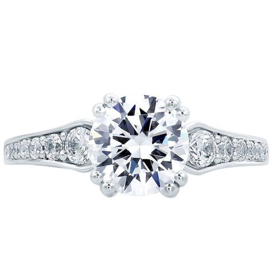 Round Vintage Diamond Center Solitaire Engagement Ring