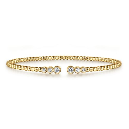 14K Yellow Gold Bujukan Diamonds Split Bangle