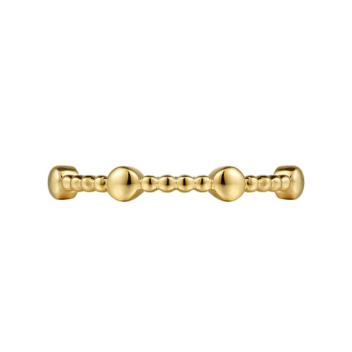 14K Yellow Gold Bujukan Ball Station Stackable Ring