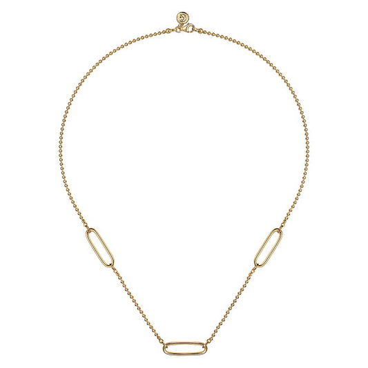 14K Yellow Gold Bujukan and Link Station Necklace