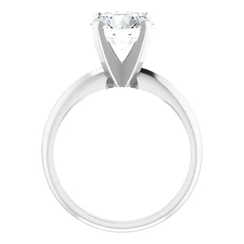 14K White Gold Brilliant Round Solitaire Engagement Ring - 2ct