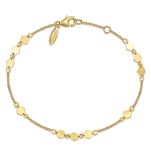 14K Yellow Gold Rhombus Stations Bracelet