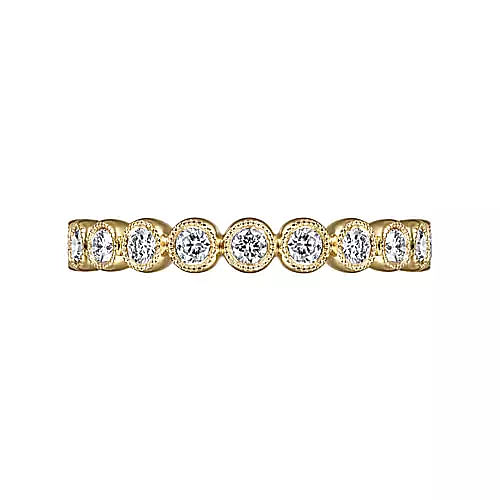 14K Yellow Gold Diamond Stackable Ring