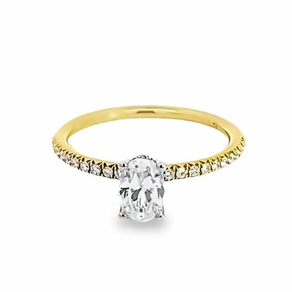 Sylvie | 14K Yellow Gold Oval Diamond Engagement Ring with Accented Band