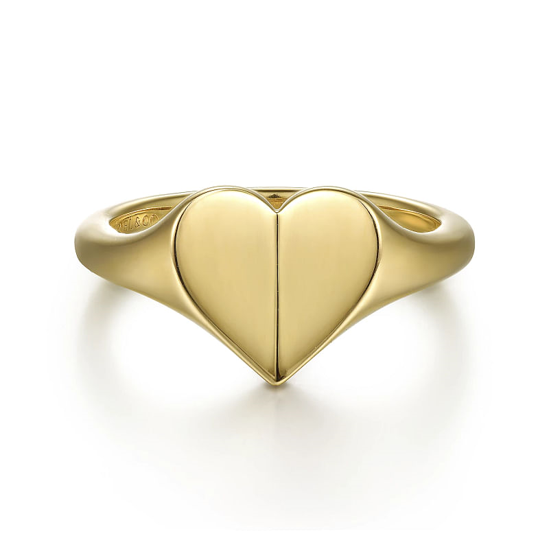 14K Yellow Gold Heart Ring