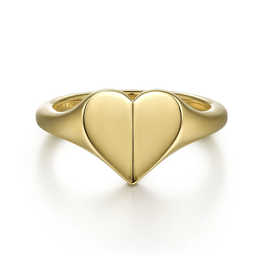 14K Yellow Gold Heart Ring