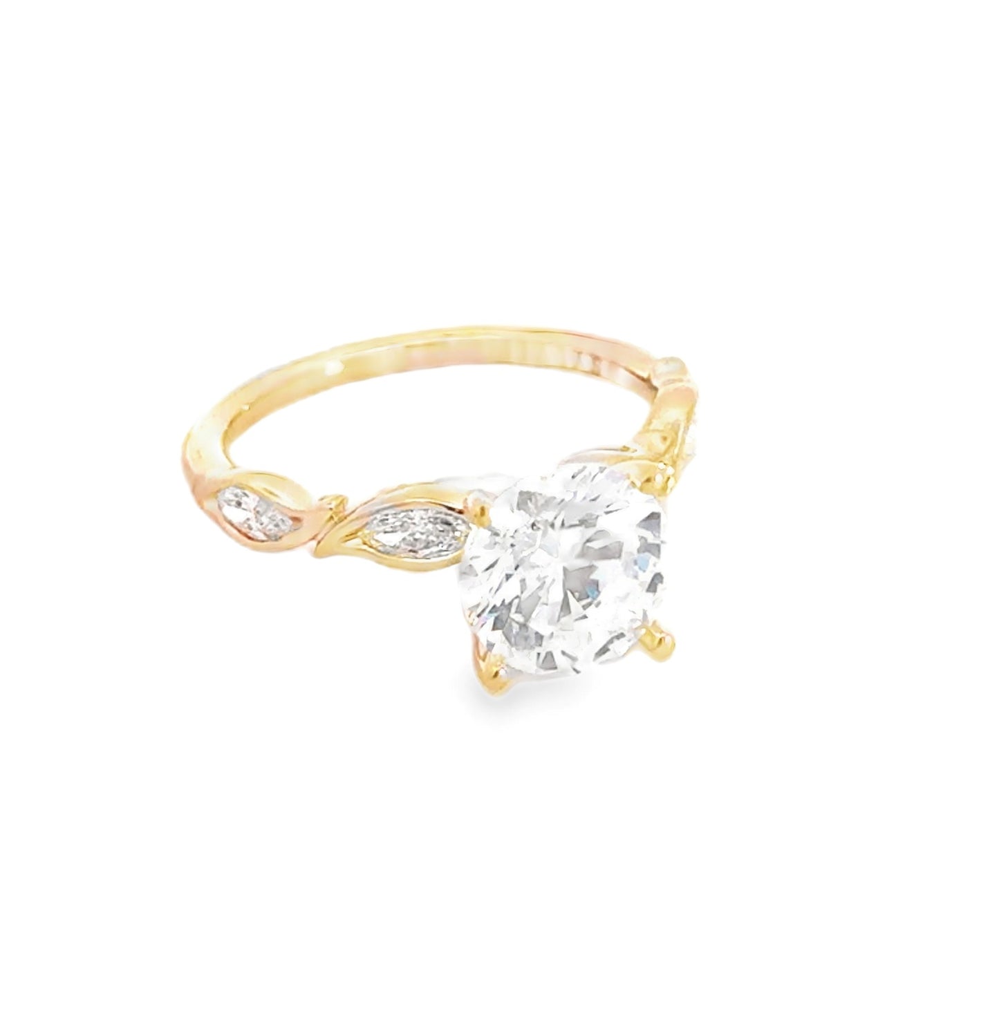 14K Diamond Engagement Ring with Marquise Diamonds