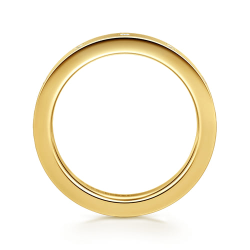 14K Yellow Gold Burnish Diamond Eternity Band (.09 CTW)