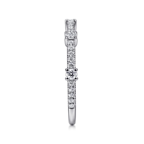 14K White Gold Diamond Station Stackable Ring (.31 CTW)