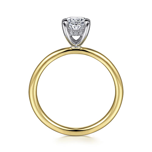 Gabriel & Co | Cari - 14K White-Yellow Gold Hidden Halo Oval Diamond Engagement Ring