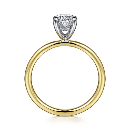 Gabriel & Co | Cari - 14K White-Yellow Gold Hidden Halo Oval Diamond Engagement Ring