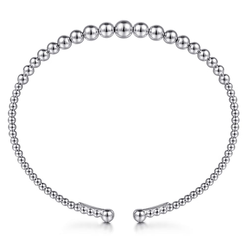 14K White Gold Bujukan Open Bangle